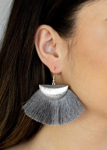 Grey Fringe Earrings