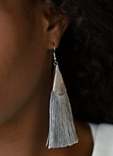 Load image into Gallery viewer, In Full Plume Silver Fringe Earrings
