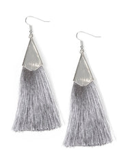 Load image into Gallery viewer, In Full Plume Silver Fringe Earrings
