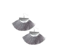 Load image into Gallery viewer, Grey Fringe Earrings
