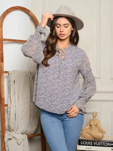 Smocked Lilac Floral Top