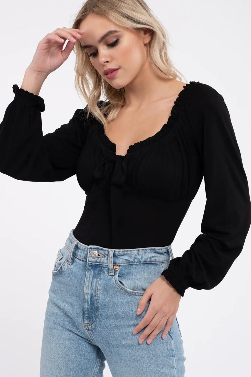 V-Neck Empire Waist Bodysuit