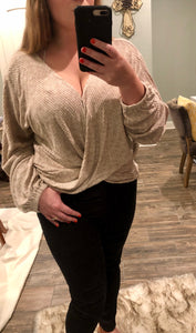 Taupe Puff Sleeve Top