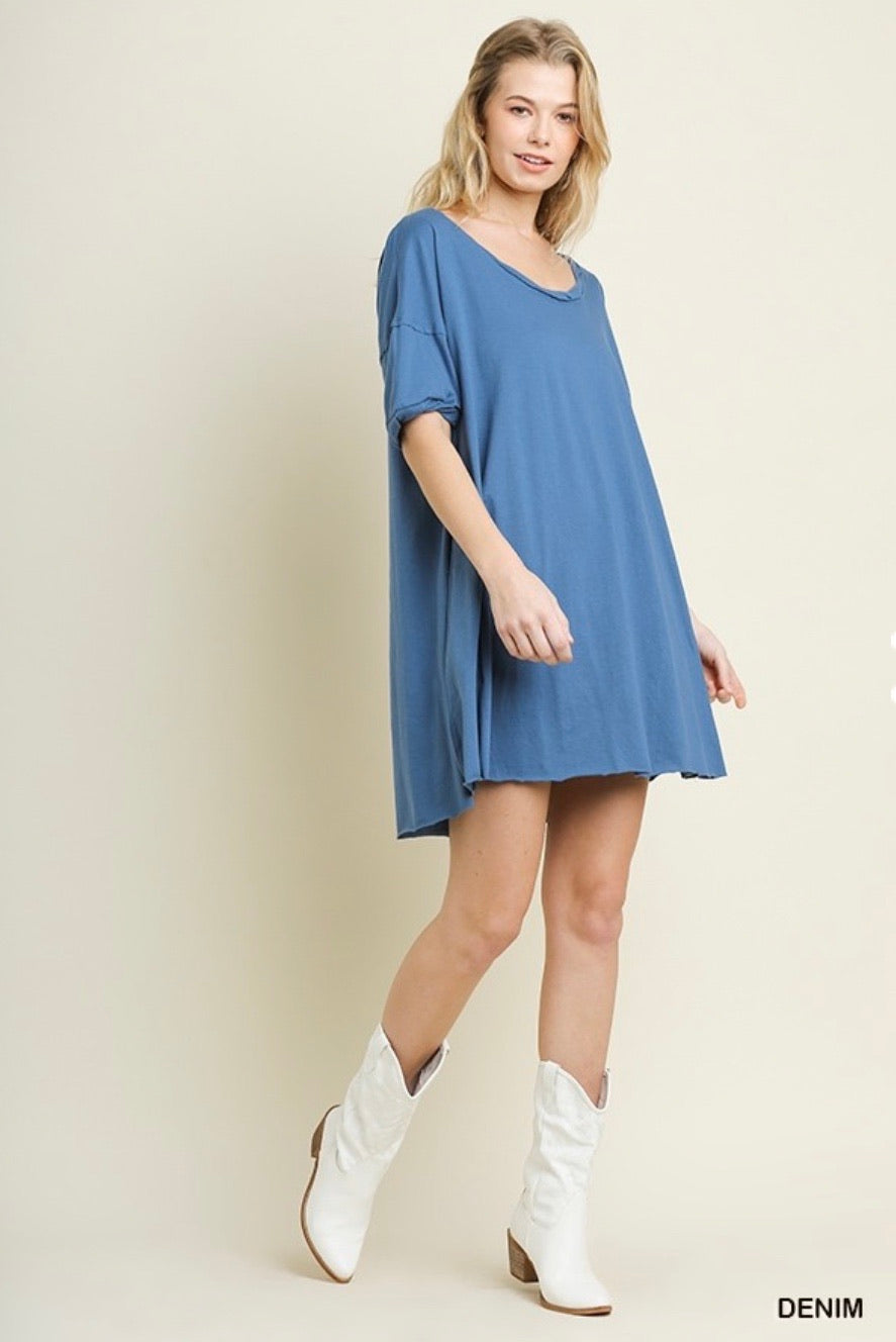 Blue T-Shirt Dress