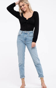 V-Neck Empire Waist Bodysuit