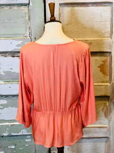 Salmon Peplum Top