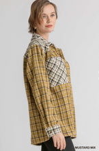 Load image into Gallery viewer, Mustard Plaid Colorblock Shacket
