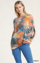 Load image into Gallery viewer, Pumpkin Tie Dye Off Shoulder Top
