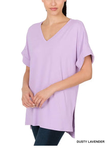 Zenana Dusty Lavender Oversized Top