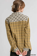 Load image into Gallery viewer, Mustard Plaid Colorblock Shacket
