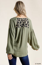 Load image into Gallery viewer, Animal Print Long Balloon Sleeve Top
